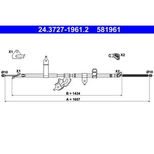 Seilzug Feststellbremse ATE 24.3727-1961.2