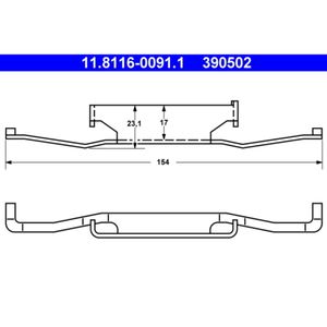 Feder Bremssattel ATE 11.8116-0091.1 (20 Stk.) für BMW Ferrari Maserati 3er 228