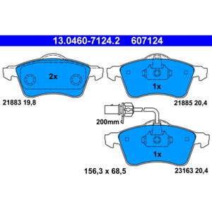 Bremsbelagsatz Scheibenbremse ATE 13.0460-7124.2 für VW Transporter T4