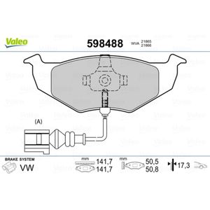 Bremsbelagsatz Scheibenbremse VALEO 598488 für VW Seat Skoda Polo III Arosa