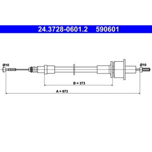 Seilzug Kupplungsbetätigung ATE 24.3728-0601.2 für Ford Fiesta III Courier