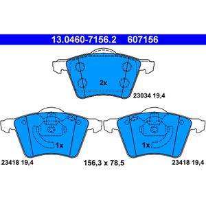 Bremsbelagsatz Scheibenbremse ATE 13.0460-7156.2 für Ford Galaxy I