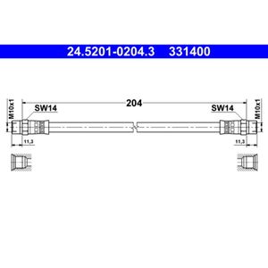 Bremsschlauch ATE 24.5201-0204.3 für BMW Volvo 1er 850 S70 V70 I