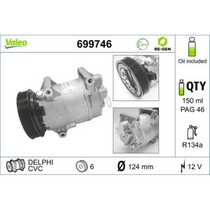 Kompressor Klimaanlage VALEO 699746 für Renault Megane I Grandtour