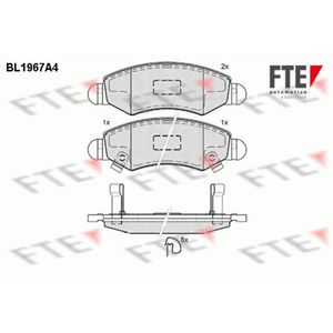 Bremsbelagsatz Scheibenbremse FTE 9010550 für Opel Agila