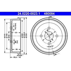 Bremstrommel ATE 24.0220-0023.1 (2 Stk.)