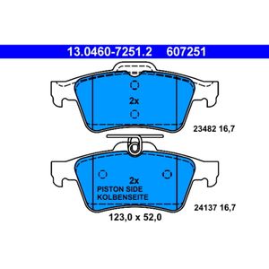 Bremsbelagsatz Scheibenbremse ATE 13.0460-7251.2 für Renault Laguna III