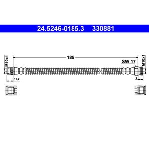 Bremsschlauch ATE 24.5246-0185.3 für Citroën Peugeot C3 I Pluriel C2