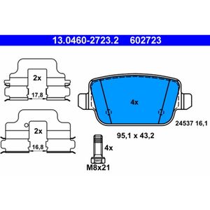 Bremsbelagsatz Scheibenbremse ATE 13.0460-2723.2 für Ford Mondeo IV Turnier