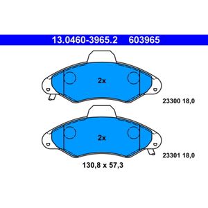 Bremsbelagsatz Scheibenbremse ATE 13.0460-3965.2 für Ford Escort V Orion III