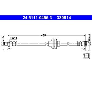 Bremsschlauch ATE 24.5111-0455.3 für Renault Modus Grand Clio III