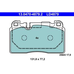 Bremsbelagsatz Scheibenbremse ATE 13.0470-4879.2 für Audi Porsche A7 Sportback