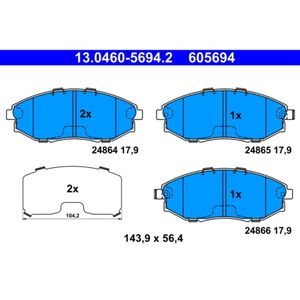 Bremsbelagsatz Scheibenbremse ATE 13.0460-5694.2 für Chevrolet Epica