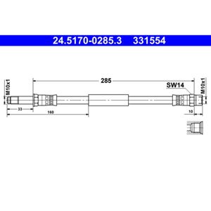 Bremsschlauch ATE 24.5170-0285.3 für BMW Porsche 5er Taycan Cross Turismo