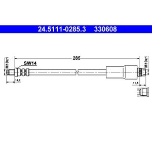 Bremsschlauch ATE 24.5111-0285.3 für Renault Safrane I