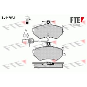 Bremsbelagsatz Scheibenbremse FTE 9010203 für Audi VW Seat A4 B5 Avant