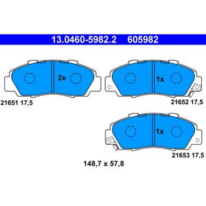 Bremsbelagsatz Scheibenbremse ATE 13.0460-5982.2 für Honda Legend II Prelude IV