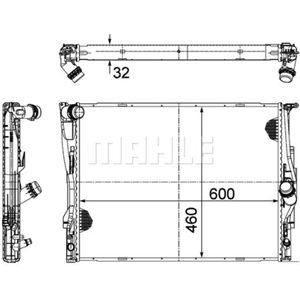 Kühler Motorkühlung MAHLE CR 1711 000P für BMW 3er Z4 Roadster X1