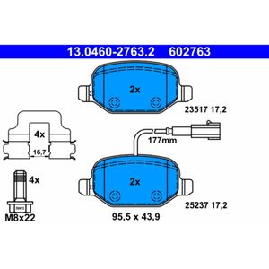 Bremsbelagsatz Scheibenbremse ATE 13.0460-2763.2 für Alfa Romeo Mito