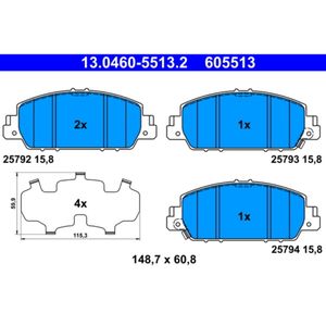 Bremsbelagsatz Scheibenbremse ATE 13.0460-5513.2 für Honda HR-V