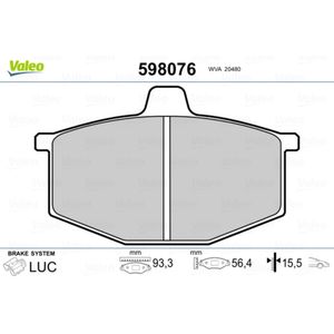 Bremsbelagsatz Scheibenbremse VALEO 598076 für Renault 4