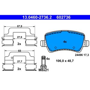 Bremsbelagsatz Scheibenbremse ATE 13.0460-2736.2 für Volvo V60 I S80 II