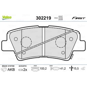 Bremsbelagsatz Scheibenbremse VALEO 302219 für Hyundai Kia Ssangyong I30 Rio III