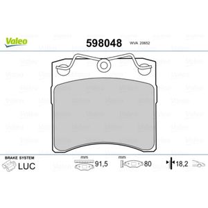 Bremsbelagsatz Scheibenbremse VALEO 598048 für VW Transporter T4