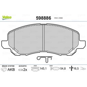 Bremsbelagsatz Scheibenbremse VALEO 598886 für Chrysler Jeep Dodge Peugeot Lancia