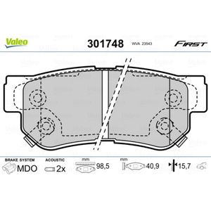 Bremsbelagsatz Scheibenbremse VALEO 301748 für Hyundai Kia Ssangyong Sonata V XG