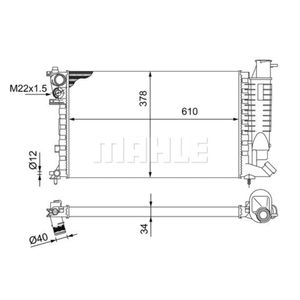 Kühler Motorkühlung MAHLE CR 481 000S für Citroën Peugeot ZX