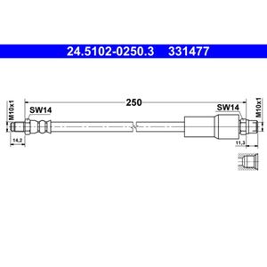 Bremsschlauch ATE 24.5102-0250.3 für Audi A8 D2