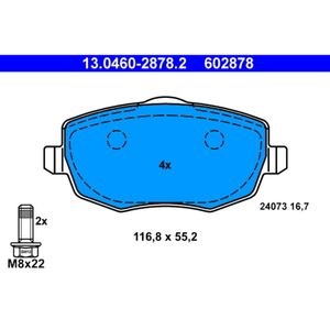 Bremsbelagsatz Scheibenbremse ATE 13.0460-2878.2 für Lancia Ypsilon
