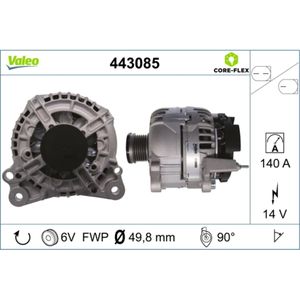 Generator VALEO 443085 für VW Skoda Audi Seat Jetta IV Golf Plus V VI Yeti