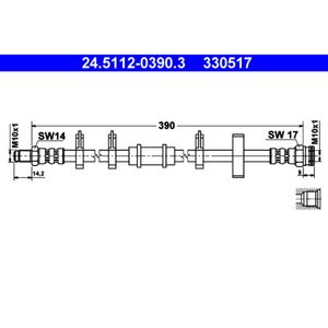 Bremsschlauch ATE 24.5112-0390.3 für Fiat Uno