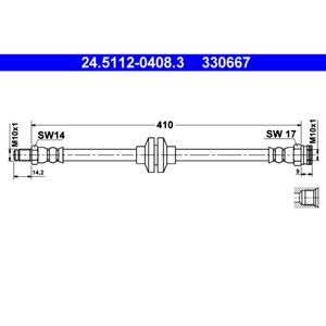 Bremsschlauch ATE 24.5112-0408.3 für Alfa Romeo 147