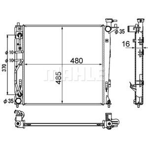 Kühler Motorkühlung MAHLE CR 1892 000S für Hyundai Kia IX35 Sportage III