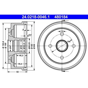 Bremstrommel ATE 24.0218-0046.1 (2 Stk.)