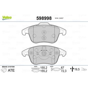 Bremsbelagsatz Scheibenbremse VALEO 598998 für Citroën Peugeot DS C4 II Ds4 5008