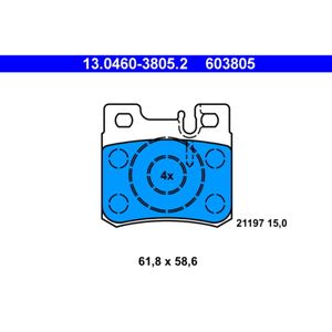 Bremsbelagsatz Scheibenbremse ATE 13.0460-3805.2 für Mercedes-Benz 190 124 E