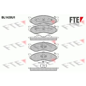 Bremsbelagsatz Scheibenbremse FTE 9010186 für Jeep Kia Wrangler I Cherokee