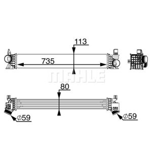 Ladeluftkühler MAHLE CI 217 000P für Fiat Ducato