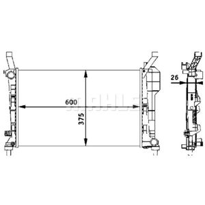 Kühler Motorkühlung MAHLE CR 660 000S für Mercedes-Benz A