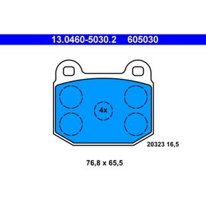 Bremsbelagsatz Scheibenbremse ATE 13.0460-5030.2 für Opel Kadett C CC Ascona B