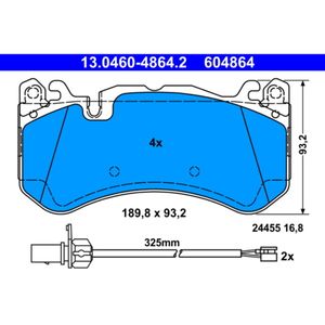 Bremsbelagsatz Scheibenbremse ATE 13.0460-4864.2 für Audi A6 C6 Avant