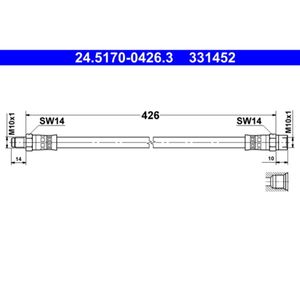 Bremsschlauch ATE 24.5170-0426.3 für Mercedes-Benz Heckflosse8