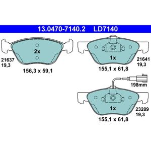 Bremsbelagsatz Scheibenbremse ATE 13.0470-7140.2 für Alfa Romeo Fiat Lancia 156