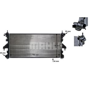 Kühler Motorkühlung MAHLE CR 886 000S für Fiat Peugeot Citroën Ducato Boxer