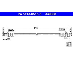 Bremsschlauch ATE 24.5113-0515.3 für Mercedes-Benz Vito V