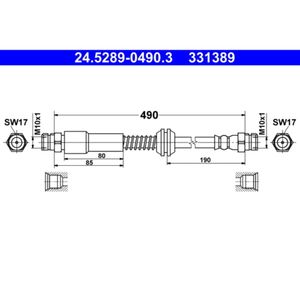 Bremsschlauch ATE 24.5289-0490.3 für VW Caddy III